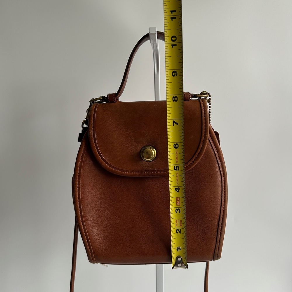 Coach Derby 9904 British Tan Glovetanned Leather Crossbody Bag Good - Picture 14 of 15